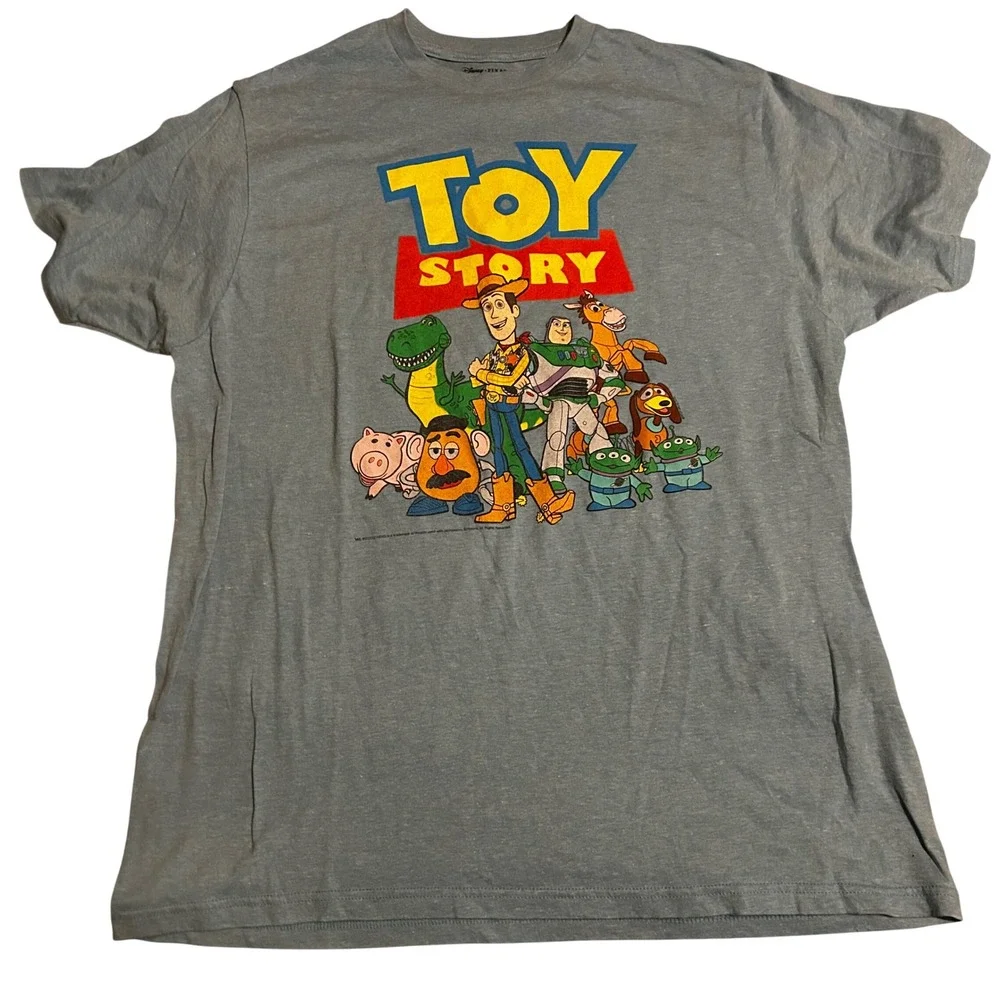 Disney Pixar Toy Story Graphic T Shirt Mens XL Blue Short Sleeve Cotton Blend - Picture 2 of 6